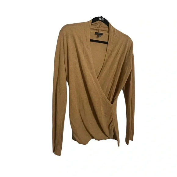 The Limited Sweaters - Woman's The Limited size s Tan  long sleeved Wrap sweater